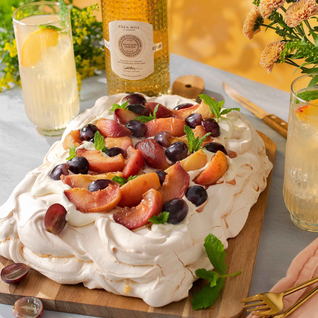How to Make : Pavlova with Gin Roasted Peaches | White Wine Cask Aged Gin